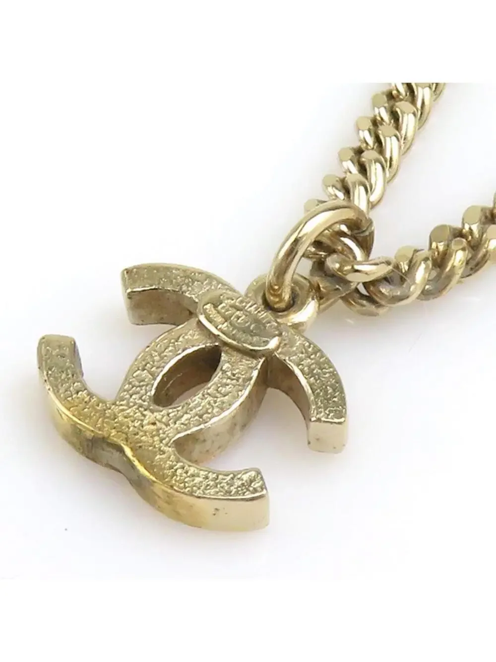 Auth Chanel Cc Logo Necklace Gold/Pink #338001C31B